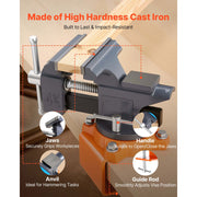 Charger l'image dans la visionneuse de galerie, Amocart Bench Vise 4.5 Inch Portable Workbench Vice with 270° Swivel Base Cast Iron Construction for Woodworking Metalworking

