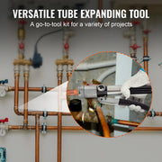 Charger l'image dans la visionneuse de galerie, Amocart Hydraulic Tube Expander w/ 7 Pipe Expander Heads Deburring Tool Pipe Cutter for Copper Aluminum Brass Soft Steel Pipes
