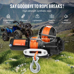 Amocart 4500lbs ATV/UTV Electric Winch 12V with 39ft Synthetic Rope Wireless & Wired Remote Control IP55 Waterproof for Jeeps