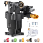 SucceBuy Pressure Washer Pump 3/4" Shaft Horizontal 3500 PSI 2.5GPM with 5 Nozzles Compatible with Simpson Troy-Bilt Generac