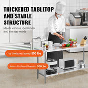 Bild in Galerie-Viewer laden, Amocart 4 Size Stainless Steel Prep Table Heavy Duty Metal Worktable Commercial Work Table for Restaurant and Home
