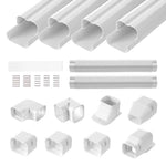 Amocart Mini Split Line Set Cover PVC Decorative Pipe Line Cover For Air Conditioner Easy to Install Paintable for Heat Pump