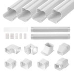 SucceBuy Mini Split Line Set Cover PVC Decorative Pipe Line Cover For Air Conditioner Easy to Install Paintable for Heat Pump