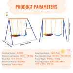 Amocart Swing Sets for Backyard 600lbs Capacity Swing Set with 1 Saucer Swing Seat 2 Belt Swing Seats Swingset Outdoor for Kids
