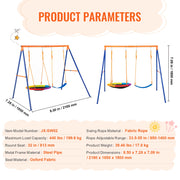 Bild in Galerie-Viewer laden, Amocart Swing Sets for Backyard 600lbs Capacity Swing Set with 1 Saucer Swing Seat 2 Belt Swing Seats Swingset Outdoor for Kids
