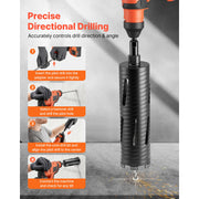 Charger l'image dans la visionneuse de galerie, Amocart Core Drill Bit Internal Thread Diamond Dry Coring Bit w 3 Adapters Pilot Drill and Hex Wrench for Concrete Red Bricks
