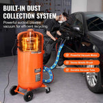 Amocart 28 Gallon Vacuum Sand Blaster Dustless with Built-in 1200 W Vacuum System for Dust Control Abrasive Recycle 60-110 PSI