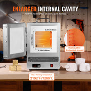 Bild in Galerie-Viewer laden, Amocart Tabletop Kiln Melter 1500W Electric Kiln 2192℉ Max Precise Control Stainless Steel Gold Melting Furnace Wax Casting
