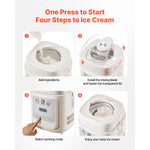 SucceBuy Upright Automatic Ice Cream Maker with Built-in Compressor 1 Quart No Pre-freezing Gelato Maker & Frozen Yogurt Machine