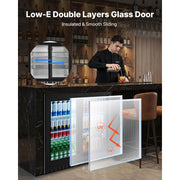 Charger l'image dans la visionneuse de galerie, Amocart 7.4/11.4 Cu. Ft Back Bar Cooler with LED Lighting Adjustable Shelves Low-E Glass Display Cooler for Beer Wine Drink

