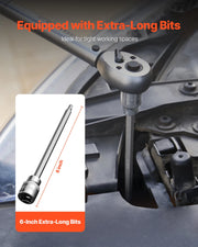 Charger l'image dans la visionneuse de galerie, Amocart Extra Long Allen Hex Bit Socket Set 18-Piece 3/8 inch Drive S2 Alloy Steel and Cr-V Steel Standard SAE and Metric

