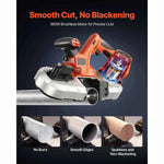 Amocart 20V Portable Band Saw 2.5-In/5-In Deep Cut 360W Bandsaw 0-120/192 m/min Variable Speed with Brushless Motor Hang Hooks