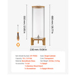 SucceBuy Beverage Dispenser Drink Dispensers for Parties Glass Juice Dispenser with Wood Stand Lemonade Juice Water Dispensers