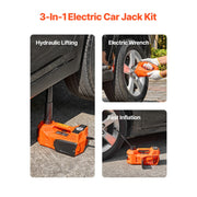 Charger l'image dans la visionneuse de galerie, Amocart Electric Car Jack, 5T Electric Scissor Jack with Built-In Inflator 12V Tire Changer with  LED Light for Sedan SUV Truck
