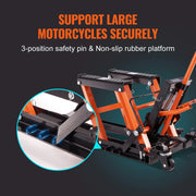 Load image into Gallery viewer, 1500 LBS Steel Hydraulic Motorcycle Jack Stand ATV Scissor Lift Jack Scissor Lift Jack Stand with 4 Wheels for ATV UTVs
