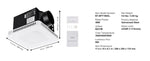Amocart Bathroom Exhaust Fan 80/110CFM High-Efficiency Ventilation 1.5sones Low Noise Operation Energy-Saving Bathroom Ceiling