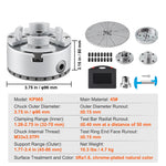 SucceBuy KP965 Metal Lathe Chuck 4-Jaw 3.75"Diameter with 5 Sets of Jaws Self-centering Tool Accessories for Precision Machining