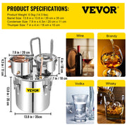 Charger l'image dans la visionneuse de galerie, Succebuy 12/30L Alcohol Brewing Distiller DIY Moonshine Apparatus Stainless Steel Still Whisky Beer Brandy Home Appliance
