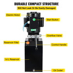 SucceBuy 14 Quart Hydraulic Pump Unit 3 HP 220V 2950 PSI 2 & 4 Post Lifts 3.5 Gal Reservoir Car Jack Power Suit for Auto Repair
