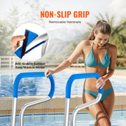 Charger l'image dans la visionneuse de galerie, Amocart Pool Handrail Stainless Steel with Base Plate for Indoor/Outdoor Swimming Pool Safety Railing w/ Grip Cover for Decks
