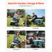 Bild in Galerie-Viewer laden, Amocart Garden Scooter with Seat 2in1 Rolling Garden Cart w/ Storage Bin Supports up to 227lbs Outdoor Wagon w/ Handle for Yard
