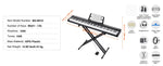 Amocart 88 Key Digital Piano Keyboard Semi Weighted Keys Full Size Electric Portable Keyboard Piano Set 1000Tones for Beginners