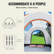 Charger l'image dans la visionneuse de galerie, SucceBuy SUV Camping Tent, 8'-8' SUV Tent Attachment for Camping with Rain Layer and Carry Bag, PU2000mm Double Layer Truck Tent
