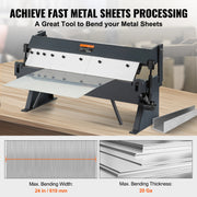 Charger l'image dans la visionneuse de galerie, Amocart Box and Pan Brake 24Inch/36Inch/ 48Inch 0-130 Degrees Sheet Metal Bending Brake Portable Metal Bender for Metal Bending
