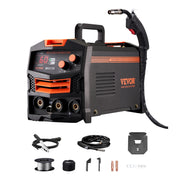 Bild in Galerie-Viewer laden, SucceBuy MIG Welder 130Amp Synergic Mig Welding Machine Gasless Flux Core Welder Portable Mig Welder with Digital Display Screen
