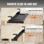 Amocart 26.8in Under Desk Keyboard Tray Slide in/out Ergonomic Universal Keyboard Tray No-Drilling C-Clamps Easy to Install