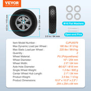 Bild in Galerie-Viewer laden, Amocart 2-Pack Solid PU Run-Flat Tire Wheel 10" Flat Free Tubeless Tires and Wheels for Dollies Garden Trailers Various Carts
