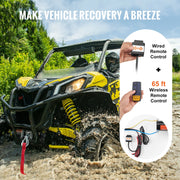 Bild in Galerie-Viewer laden, Amocart 4000lbs Electric Winch with 39ft 7 Strands Steel Cable Wireless &amp; Wired Remote Control ATV/UTV Winch for Truck Towing
