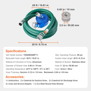 Load image into Gallery viewer, Amocart Suction Hose Kit 2inx50ft / 2inx65ft Blue Backwash Hose, 20ft Green Suction Hose &amp; Multiple Accessories for Water Pump

