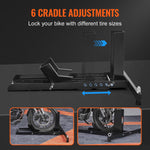 SucceBuy Motorcycle Wheel Chock Upright 1800lbs Heavy-duty Steel Motorcycle Front Wheel Stand with Adjustable Hole For Motorbike