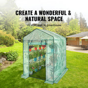 Charger l'image dans la visionneuse de galerie, Amocart 4.6x4.6x6.6ft Walk-in Greenhouse with Shelves High Strength PE Cover with Zipper Door Suitable for Planting and Storage

