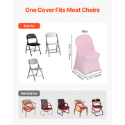 Bild in Galerie-Viewer laden, SucceBuy 50 Pcs Pink Chair Covers Polyester Spandex Chair Cover Stretch Slipcovers Flat-Front Chair Covers for Wedding Party
