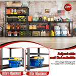 5 Tier Storage Shelves, 2250LBS Heavy Duty Garage Shelving, Adjustable Metal Shelving Unit,Garage Storage Shelves, Customized