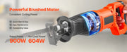 Bild in Galerie-Viewer laden, Amocart Corded Reciprocating Saw 120 Volt 7.5 Amp 2800 SPM Variable Speed, 1-1/8 inch Stroke Length Electric Reciprocating Saw
