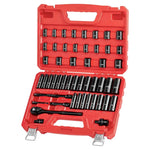 Amocart in Drive Impact Socket Set Impact Sockets Different SAE and Various Sizes with Extension Bars Cr-V Steel Carrying Case