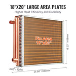 Amocart Heat Exchanger Water to Air 18"x 20" for Outdoor Wood Furnaces Residential Heating and Cooling and Forced Air Heating