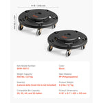SucceBuy 1/2 Packs Trash Can Dolly Round Roller Base with 4 Lockable Wheels Rolling Barrel Cart Fit 20/32/44/55 Gal Containers