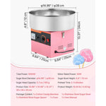 Amocart Cotton Candy Machine Commercial 1000W Electric Candy Floss Maker Easy Use with 15 inch Stainless Steel Bowl