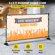 Charger l'image dans la visionneuse de galerie, Amocart 2.4x2.4M Backdrop Background Stand Adjustable Telescopic Backdrop Banner Stand for Photocall Video Wedding Event Party
