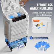 Bild in Galerie-Viewer laden, Amocart Evaporative Air Cooler Oscillating Swamp Cooler with Adjustable 3 Speeds and 12 H Timer Portable for Indoor Outdoor Use
