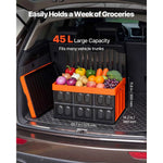 Amocart 45L 3Packs Plastic Collapsible Storage Bins with Lids Stackable Folding Storage Crates Baskets for Home Organizing