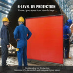 SucceBuy Welding Curtain Screen 6'x6' Hanging Welding Curtain Wall Flame-Resistant Vinyl Welding Protection Screens Portable Red
