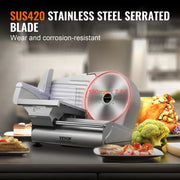 Charger l'image dans la visionneuse de galerie, Amocart Meat Slicer Electric Deli Food Slicer SUS 420 Stainless Steel Blade and Blade Guard Adjustable Thickness for Home Use
