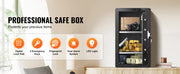 Load image into Gallery viewer, Amocart Single Door 4.0 cu.ft Safe Box w/ Key Lock Password &amp; Fingerprint Safe Lock Box with Fireproof Bag Key Rack &amp; LED Light
