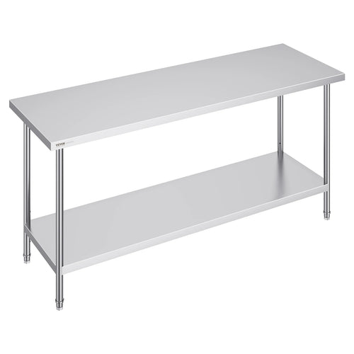 Amocart 4 Size Stainless Steel Prep Table Heavy Duty Metal Worktable Commercial Work Table for Restaurant and Home