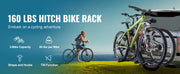 Charger l'image dans la visionneuse de galerie, Amocart Hitch Mount Bike Rack, 2/4-Bike Platform Style 80/160/150 LBS Bike Rack Hitch Titling and Folding Bike Carrier for Car
